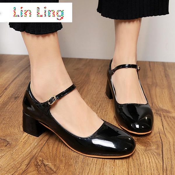 spring women mary janes shoes patent leather high heels pumps ankle strap dress square toe pump zapatos mujer autumn 6131, Black
spring women mary janes shoes patent leather high heels pumps ankle strap dress square toe pump zapatos mujer autumn 6131, Black