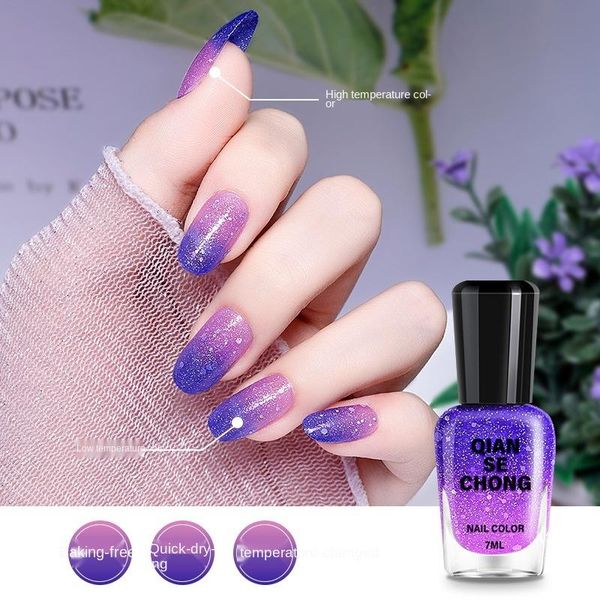 nail gel varies with temperature polish gradually warm and cold change, Red;pink 
nail gel varies with temperature polish gradually warm and cold change, Red;pink