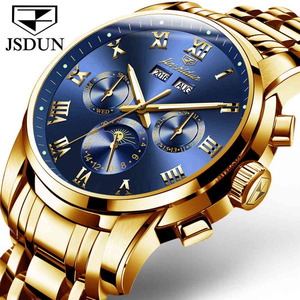 jsdun mechanical watches men automatic luxury waterproof gold stainless steel sapphire clock montre homme 8718, Slivery;brown
jsdun mechanical watches men automatic luxury waterproof gold stainless steel sapphire clock montre homme 8718, Slivery;brown