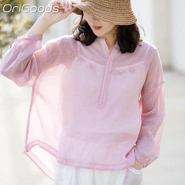 women's blouses & shirts origoods summer 2021 pink blouse women ramie loose casual sun protection transparent thin kawaii shirt e023, White
women's blouses & shirts origoods summer 2021 pink blouse women ramie loose casual sun protection transparent thin kawaii shirt e023, White