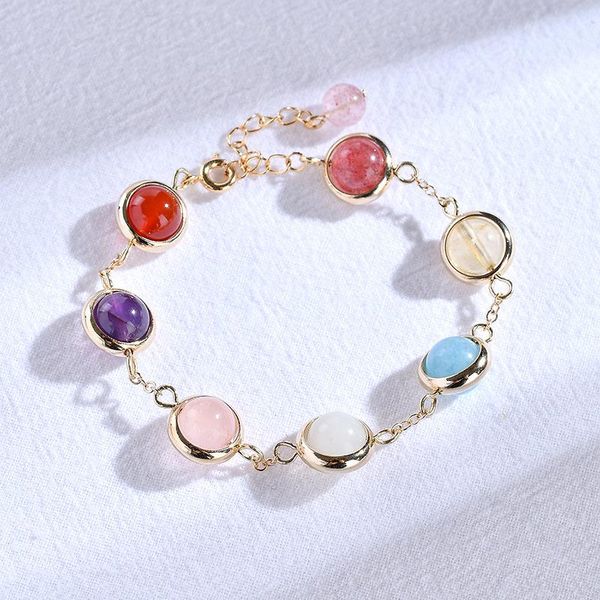sweet and lovely style strawberry crystal bracelet female colorful transfer beads real gold skittles women bangles charm bracelets, Golden;silver
sweet and lovely style strawberry crystal bracelet female colorful transfer beads real gold skittles women bangles charm bracelets, Golden;silver