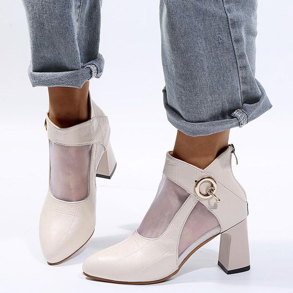 boots spring autumn women ankle mesh splice high heels ladies shoes pointed toe zipper female short botas mujer, Black
boots spring autumn women ankle mesh splice high heels ladies shoes pointed toe zipper female short botas mujer, Black