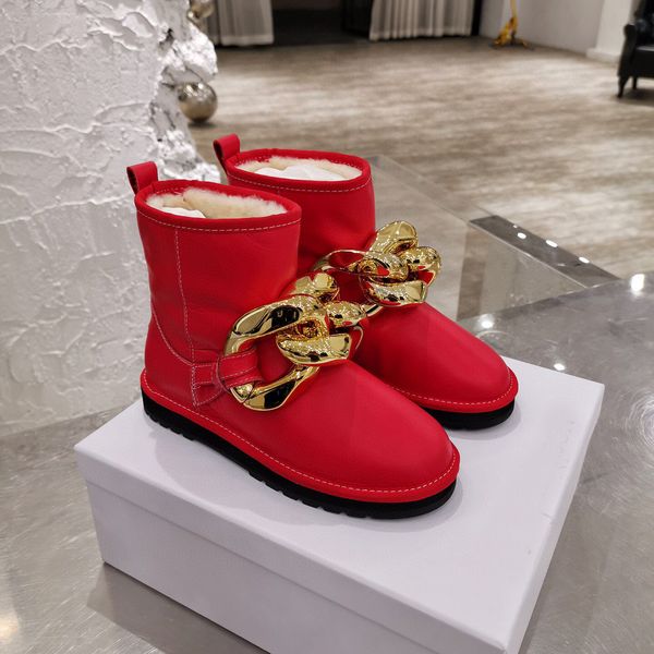 luxury chain embellished snow boots natural sheep fur winter shoes women ankle boots flat heel casual girl's shoes botas feminina, Black
luxury chain embellished snow boots natural sheep fur winter shoes women ankle boots flat heel casual girl's shoes botas feminina, Black