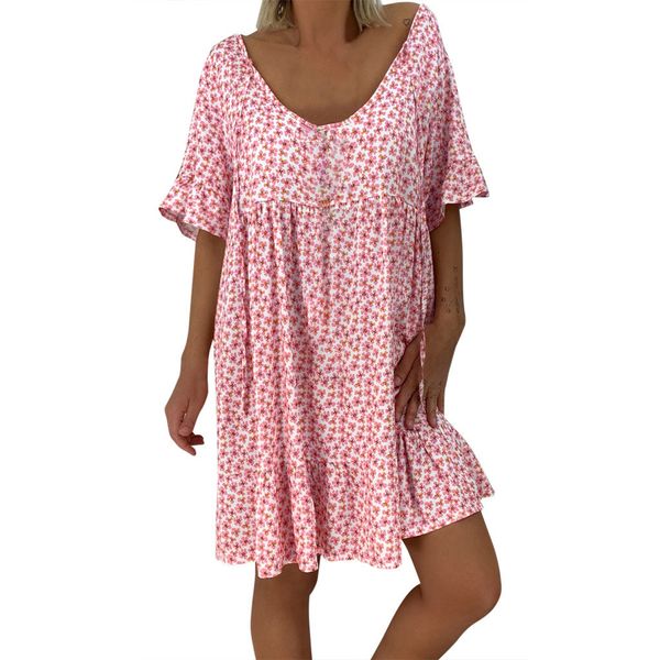 2019 summer women polyester v-neck short sleeve print plus size loose mini ladies dress, Black;gray
2019 summer women polyester v-neck short sleeve print plus size loose mini ladies dress, Black;gray