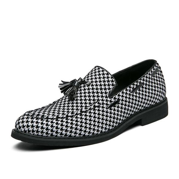 dress shoes men design houndstooth men's spring autumn tassel decoration male loafers slip-on faux leather moccasin plus size 48, Black
dress shoes men design houndstooth men's spring autumn tassel decoration male loafers slip-on faux leather moccasin plus size 48, Black