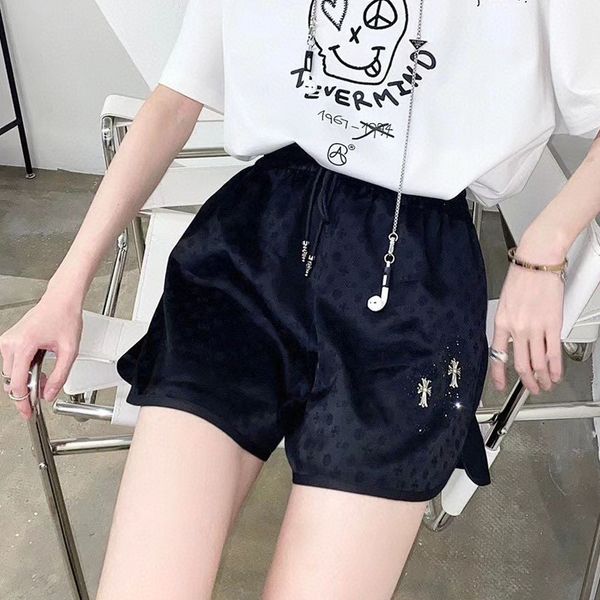 crosin fashion brand ch better drill dark jacquard shorts women's summer new black slim casual pants, White;black
crosin fashion brand ch better drill dark jacquard shorts women's summer new black slim casual pants, White;black