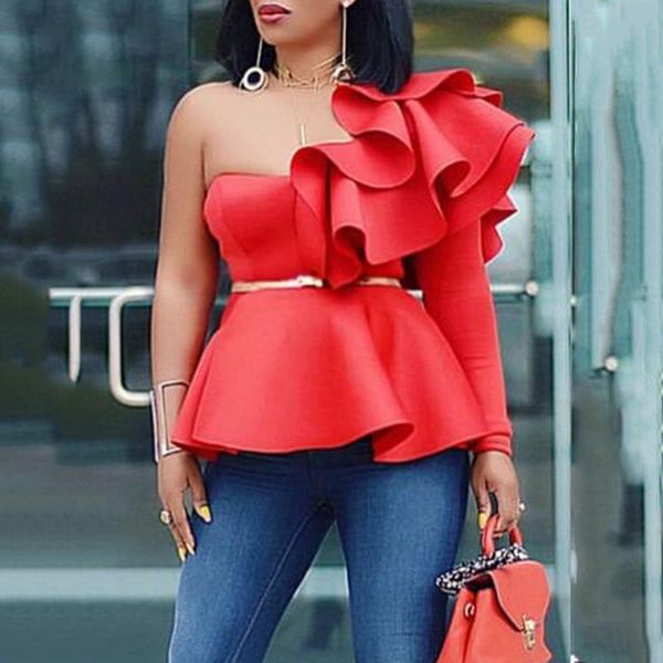 one shoulder blouse women 2021 fashion plus size ruffles long sleeve office ladies causal shirts spring female 2xl women's blouses, White
one shoulder blouse women 2021 fashion plus size ruffles long sleeve office ladies causal shirts spring female 2xl women's blouses, White