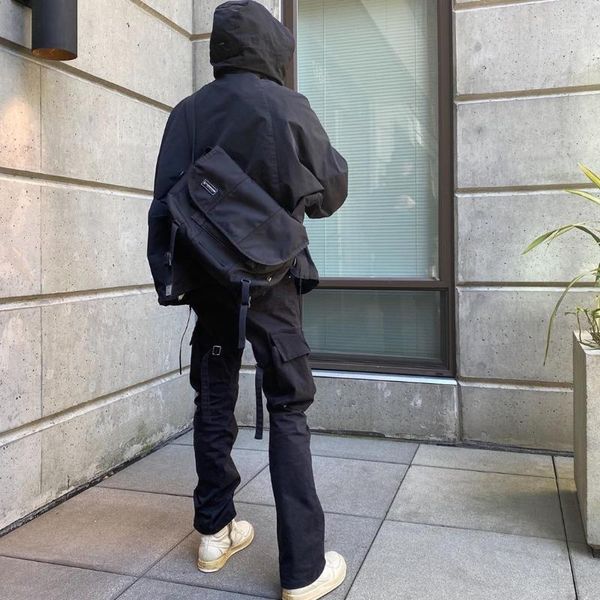men's pants high street mens cargo loose straight casual bandage pocket hip hop sweat trousers joggers tactical harajuku fashion, Black
men's pants high street mens cargo loose straight casual bandage pocket hip hop sweat trousers joggers tactical harajuku fashion, Black