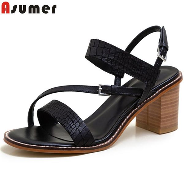 arrive women sandals vintage genuine leather shoes buckle simple 6cm square high heels party dress ladies, Black
arrive women sandals vintage genuine leather shoes buckle simple 6cm square high heels party dress ladies, Black