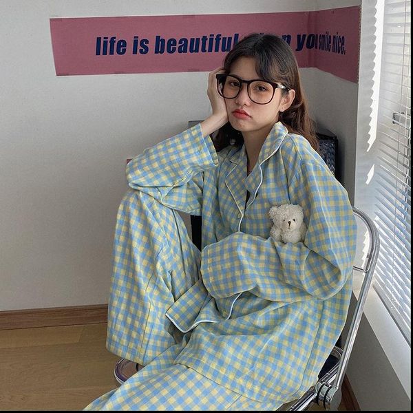 plaid home suit pijama women sleepwear de mujer cotton long sleeve sleep pants nightie suits pyjama femme, Black;red
plaid home suit pijama women sleepwear de mujer cotton long sleeve sleep pants nightie suits pyjama femme, Black;red