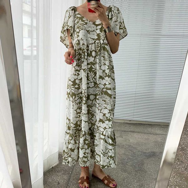 chic elegant back hollow out lace up floral square collar flying sleeve dress women print loose ruffled retro summer fashion 210610, Black;gray
chic elegant back hollow out lace up floral square collar flying sleeve dress women print loose ruffled retro summer fashion 210610, Black;gray