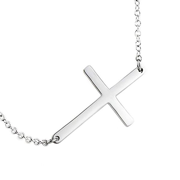 pendant necklaces stainless steel cross necklace simple sideways gift for women religious jewelry accessories, Silver
pendant necklaces stainless steel cross necklace simple sideways gift for women religious jewelry accessories, Silver
