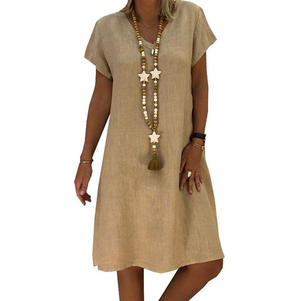 women dress v-neck loose summer fashion woman clothing short sleeve solid dresses plus size casual beach vestidos, Black;gray
women dress v-neck loose summer fashion woman clothing short sleeve solid dresses plus size casual beach vestidos, Black;gray