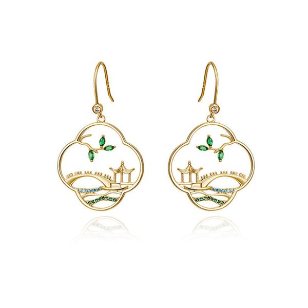 silver guofeng s925 ear hook qiongtai yuge bridge flowing water earrings temperament student, Golden
silver guofeng s925 ear hook qiongtai yuge bridge flowing water earrings temperament student, Golden