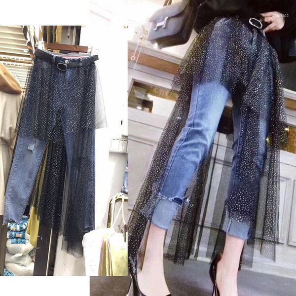 ripped jeans for women stitching polka dot mesh high waist slim stretch capri woman 2021 spring ankle-length1, Blue
ripped jeans for women stitching polka dot mesh high waist slim stretch capri woman 2021 spring ankle-length1, Blue