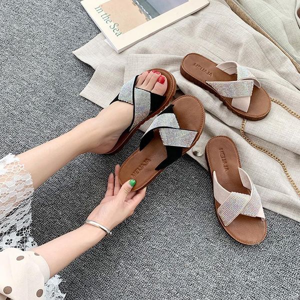 summer arrivals fashion ladies slippers and sandals comfortable flat women 2021, Black
summer arrivals fashion ladies slippers and sandals comfortable flat women 2021, Black