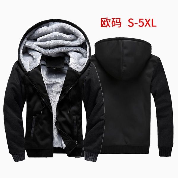 men's hoodies & sweatshirts autumn and winter hooded solid color plush thickened sweater large casual cardigan, Black
men's hoodies & sweatshirts autumn and winter hooded solid color plush thickened sweater large casual cardigan, Black