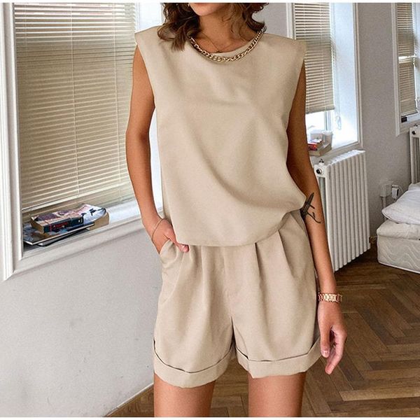 women's tracksuits female shorts suits summer suit solid sleeveless o-neck all-match retro casual lady 2 piece set high waist button s, Gray
women's tracksuits female shorts suits summer suit solid sleeveless o-neck all-match retro casual lady 2 piece set high waist button s, Gray