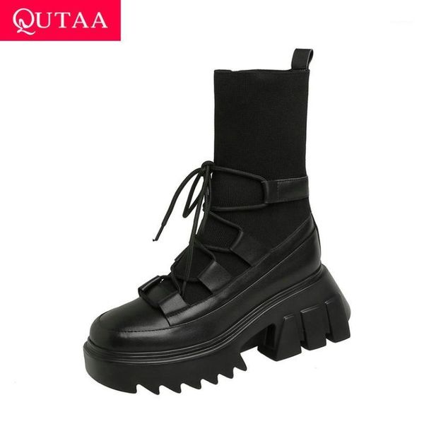 2021 platform fashion mid calf boots autumn winter cow leather knitting women shoes lace up antiskid short size34-391, Black
2021 platform fashion mid calf boots autumn winter cow leather knitting women shoes lace up antiskid short size34-391, Black