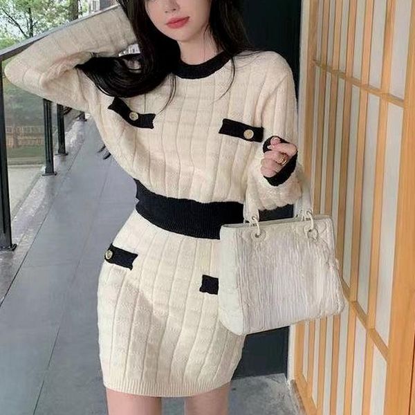 casual dresses 2 piece dress set women knitted sweater office style korean fashion y2k long sleeve elegant design 2021 winter, Black;gray
casual dresses 2 piece dress set women knitted sweater office style korean fashion y2k long sleeve elegant design 2021 winter, Black;gray