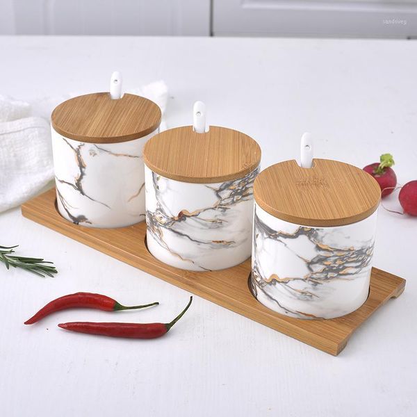 storage bottles & jars nordic marble texture ceramic seasoning jar three-piece suit household spice box kitchen supplies oil salt can wood t
storage bottles & jars nordic marble texture ceramic seasoning jar three-piece suit household spice box kitchen supplies oil salt can wood t