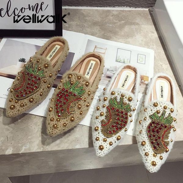 slippers rhinestone loafers fur slides women flat mules pointed toe studs rivets fruits ladies casual winter furry home shoes, Black
slippers rhinestone loafers fur slides women flat mules pointed toe studs rivets fruits ladies casual winter furry home shoes, Black