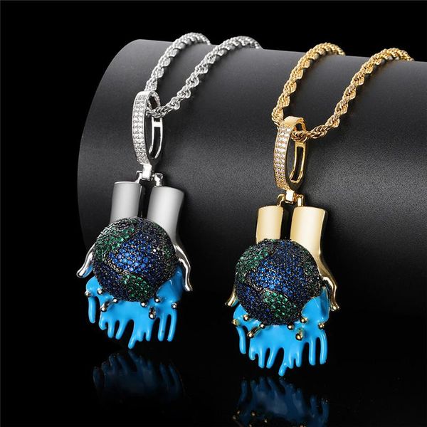 pendant necklaces cubic zircon global warming necklace creative earth charm hip hop rapper jewelry gift drop, Silver
pendant necklaces cubic zircon global warming necklace creative earth charm hip hop rapper jewelry gift drop, Silver
