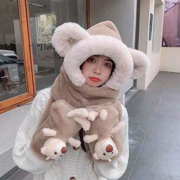 beanie/skull caps autumn girls scarf gloves all-in-one warm hat fashion plush ear windproof and cold wild cute hood thickened, Blue;gray
beanie/skull caps autumn girls scarf gloves all-in-one warm hat fashion plush ear windproof and cold wild cute hood thickened, Blue;gray