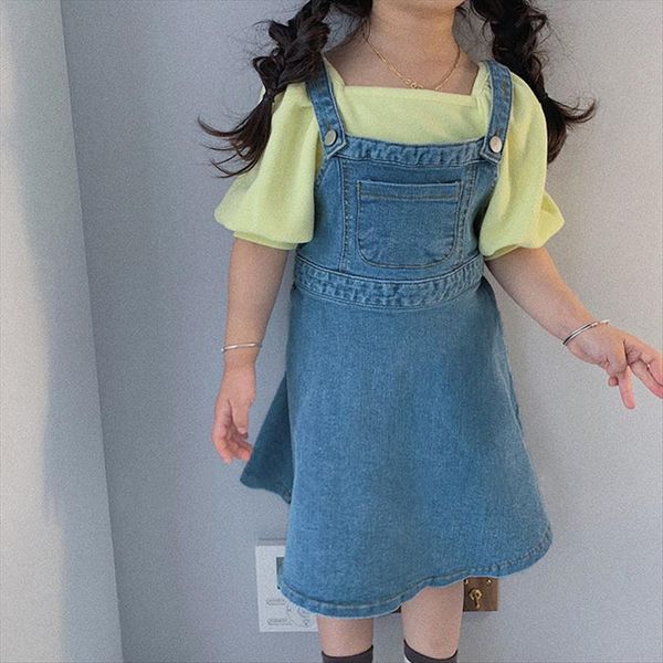 summer girls suspend a line girl dresses solid denim sleeveless kids outfit, Red;yellow
summer girls suspend a line girl dresses solid denim sleeveless kids outfit, Red;yellow