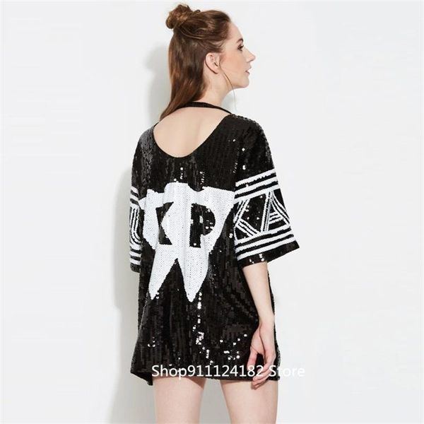 women's t-shirt 2021 summer heavy industry sequin fashion large size loose letter round neck middle sleeve trend, White
women's t-shirt 2021 summer heavy industry sequin fashion large size loose letter round neck middle sleeve trend, White