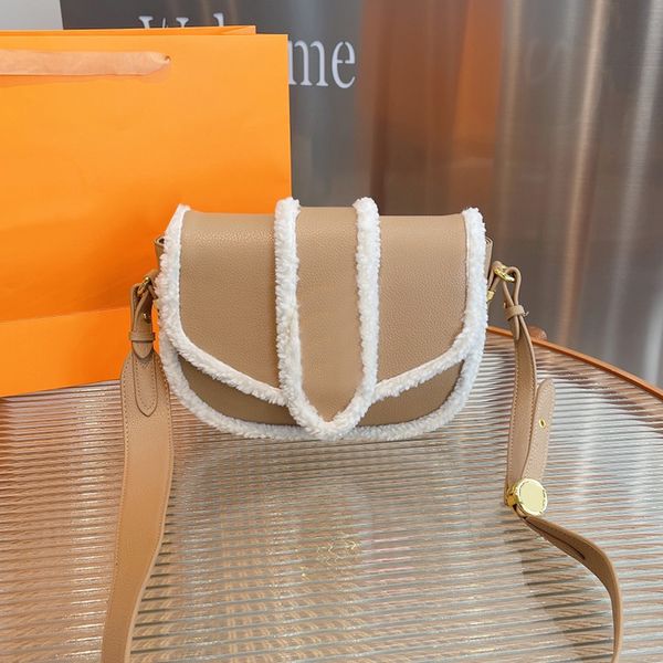 designer winter fur leather bags pont soft leather removed adjustable shoulder strap luxury purse classic