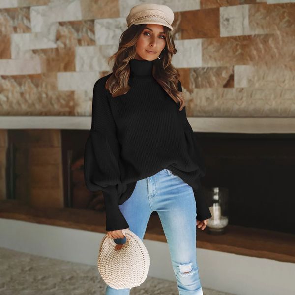 woman lantern sleeve turtle neck sweaters street knitted womens loose solid color sweaters ladies winter sweaters, White;black
woman lantern sleeve turtle neck sweaters street knitted womens loose solid color sweaters ladies winter sweaters, White;black