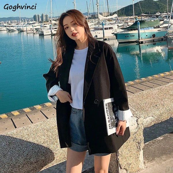 women's suits & blazers long sleeve women notched solid leisure simple streetwear female clothing spring all-match gentle fashion loose, White;black
women's suits & blazers long sleeve women notched solid leisure simple streetwear female clothing spring all-match gentle fashion loose, White;black
