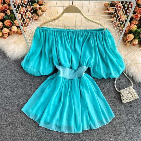 women's blouses & shirts slash neck shoulder strapless holiday dress women high waist hip sashes a line vestidos summer 2021 solid robe, White
women's blouses & shirts slash neck shoulder strapless holiday dress women high waist hip sashes a line vestidos summer 2021 solid robe, White