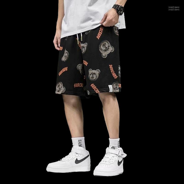 men's shorts 2021 summer cartoon bear manyin casual men embroidery beach hip hop fashion safety short pants, White;black
men's shorts 2021 summer cartoon bear manyin casual men embroidery beach hip hop fashion safety short pants, White;black