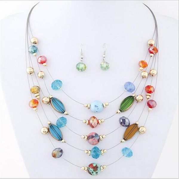 earrings & necklace fashion sweater jewelry sets bohemian crystal beads ethnic multi layer set wedding parure bijoux femme costume, Silver
earrings & necklace fashion sweater jewelry sets bohemian crystal beads ethnic multi layer set wedding parure bijoux femme costume, Silver
