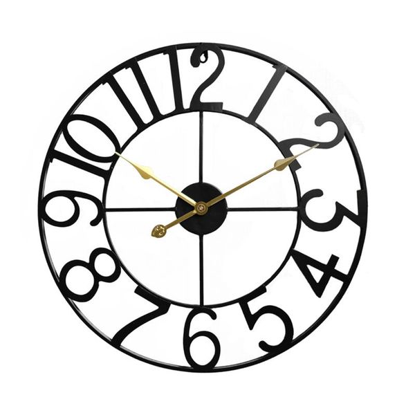 60cm 24 inches nordic retro simple round hanging clock numerical silent wall - black + golden clocks
60cm 24 inches nordic retro simple round hanging clock numerical silent wall - black + golden clocks