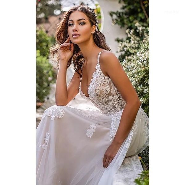 other wedding dresses boho puffy tulle lace appliques spaghetti straps floor length backless bridal gowns plus size vestidos de novia dress1, White
other wedding dresses boho puffy tulle lace appliques spaghetti straps floor length backless bridal gowns plus size vestidos de novia dress1, White