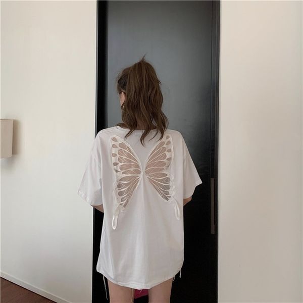 2021 new women's round neck medium long sleeve t-shirt, cotton, fashion, back wing, split, large, spring and summer exq2, White
2021 new women's round neck medium long sleeve t-shirt, cotton, fashion, back wing, split, large, spring and summer exq2, White