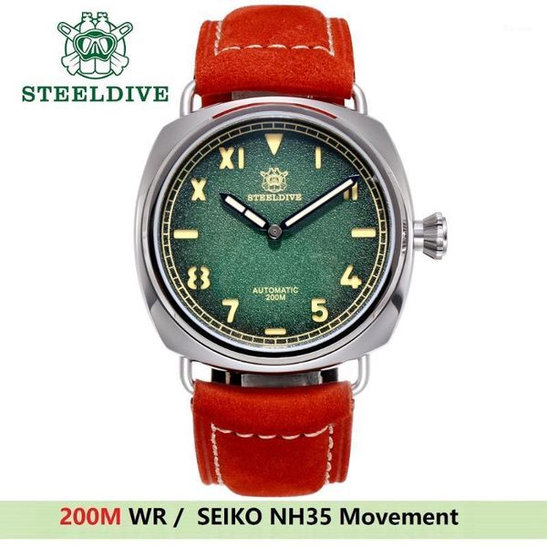 men watches japan -nh35 movt automatic mechanical watch mens 316l steel 200m diver c3 luminous clock wristwatches, Slivery;brown
men watches japan -nh35 movt automatic mechanical watch mens 316l steel 200m diver c3 luminous clock wristwatches, Slivery;brown