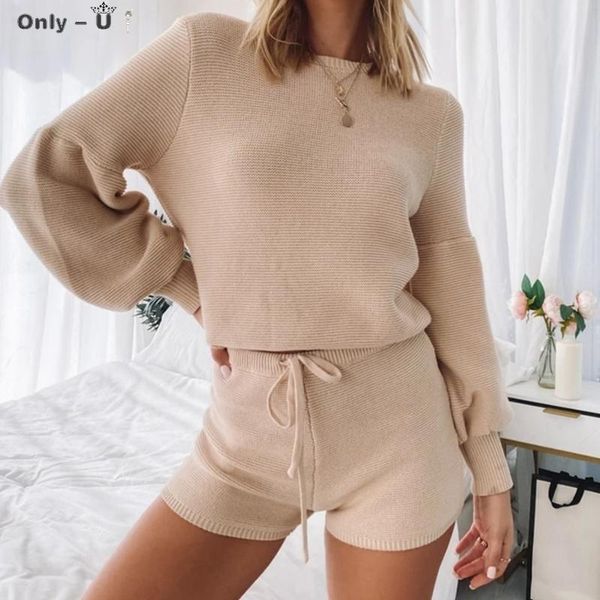 women's two piece pants sweater 2 set knitted women autumn elegant puff sleeve + slim shorts suit outfits, White
women's two piece pants sweater 2 set knitted women autumn elegant puff sleeve + slim shorts suit outfits, White