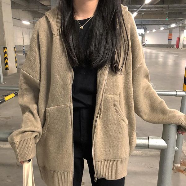 women's sweaters womens autumn 2021 winter harajuku korean fashion personality retro pocket zipper knitted cardigan women sweater, White;black
women's sweaters womens autumn 2021 winter harajuku korean fashion personality retro pocket zipper knitted cardigan women sweater, White;black