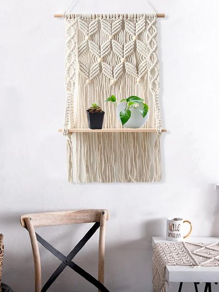 tapestries nordic hand-woven macrame wall hanging rope shelf indoor plant rack stand bohemian tapestry home decor ornament
tapestries nordic hand-woven macrame wall hanging rope shelf indoor plant rack stand bohemian tapestry home decor ornament