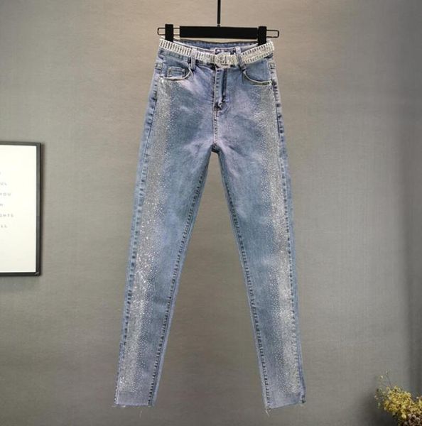rhinestone jeans women's denim pants 2021 spring autumn cotton elastic slim high waist skinny pencil femme w2519, Blue
rhinestone jeans women's denim pants 2021 spring autumn cotton elastic slim high waist skinny pencil femme w2519, Blue