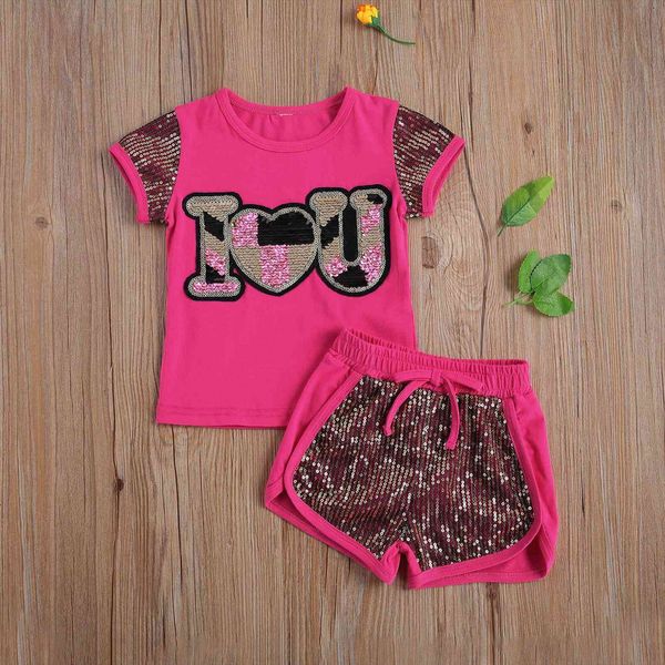 2 7t toddler children summer casual two piece set baby girls sequins color matching short sleeve crew neck t shirt, White
2 7t toddler children summer casual two piece set baby girls sequins color matching short sleeve crew neck t shirt, White
