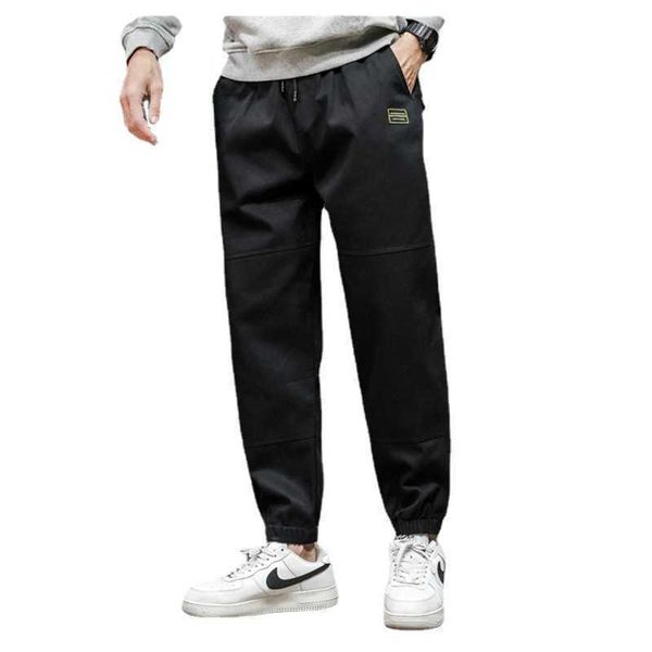 lianxu men's clothing - spring / summer 2021 legged pants trendy streamline handsome large casual, Black