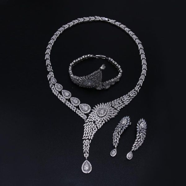 earrings & necklace style women wedding jewelry sets setting white cz 4pcs ( + bracelet ring) drop, Silver
earrings & necklace style women wedding jewelry sets setting white cz 4pcs ( + bracelet ring) drop, Silver