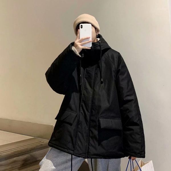 thick solid color parker men's korean fashion loose casual harajuku streetwear hooded stand collar jacket men jackets, Black;brown
thick solid color parker men's korean fashion loose casual harajuku streetwear hooded stand collar jacket men jackets, Black;brown