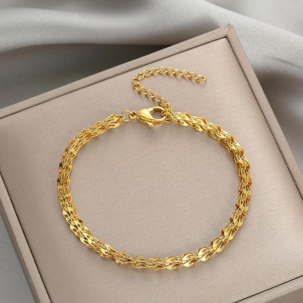 charm stainless steel twisted chain bracelet for women girls gold color herringbone link bohemian jewelry drop link,, Black
charm stainless steel twisted chain bracelet for women girls gold color herringbone link bohemian jewelry drop link,, Black