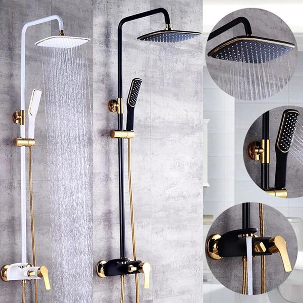 bathroom shower sets fashion style paint white / bla faucet cold and water mixer single handle adable rain bar
bathroom shower sets fashion style paint white / bla faucet cold and water mixer single handle adable rain bar